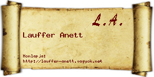 Lauffer Anett névjegykártya